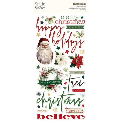 Preview: Simple Stories - Aufkleber "Simple Vintage Old-Fashioned Christmas" Foam Sticker