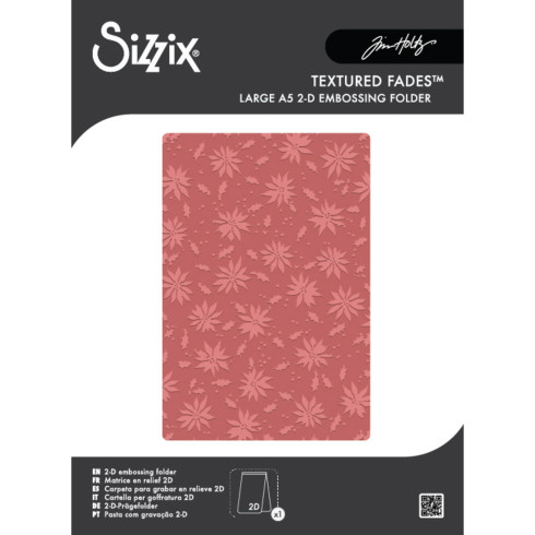 Sizzix - 2D Prägefolder "Vault Holly Poinsettia" Embossing Folder Design by Tim Holtz
