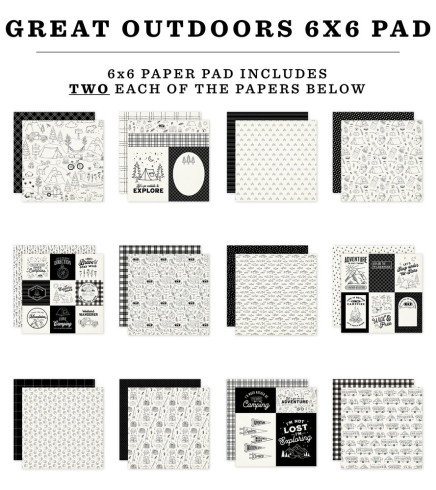 Preview: Carta Bella - Designpapier "Great Outdoors" Paper Pad 6x6 Inch - 24 Bogen