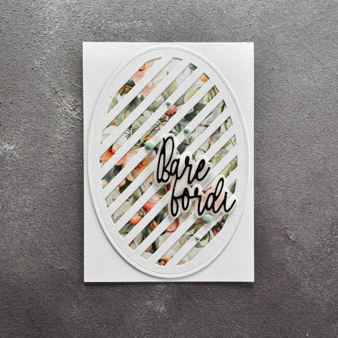 Preview: Simple and Basic - Stanzschablone A6 "Oval Diagonal Striped Panel with Piercing" Dies