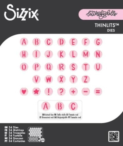 Preview: Sizzix - Stanzschablone "Alphabet Beads" Thinlits Craft Dies by Letters by Shells