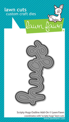 Preview: Lawn Fawn - Stanzschablone "Scripty Hugs Outline Add-On" Lawn Cuts Dies