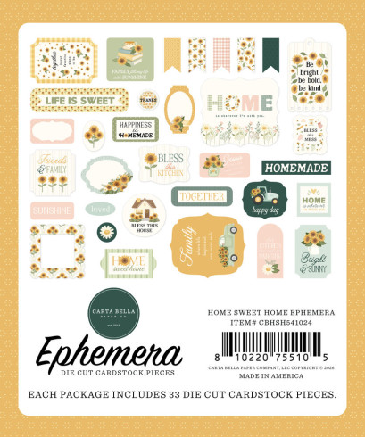 Preview: Carta Bella - Stanzteile "Home Sweet Home" Ephemera