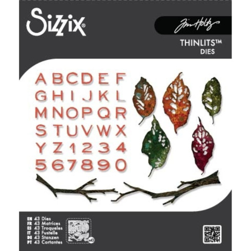 Sizzix - Stanzschablone "Vault Leaves + Sticks" Thinlits Craft Dies by Tim Holtz