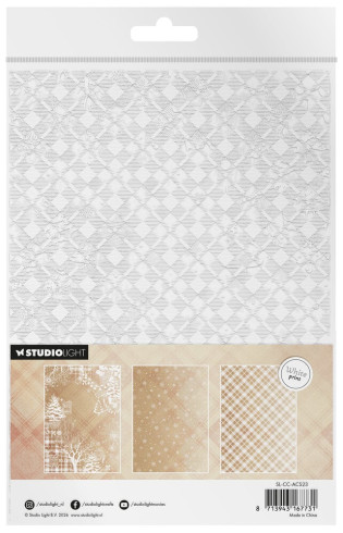 Preview: Studio Light - A5 Acetate Sheets "Plaid & Snow" Cottage Christmas - 6 Bogen