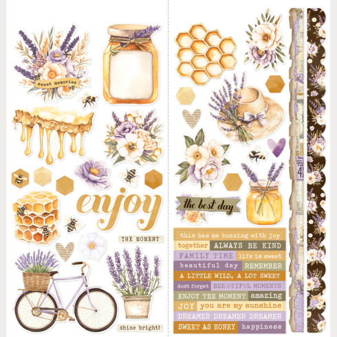 Simple Stories - Aufkleber "Simple Vintage Lavender Fields" Cardstock Sticker Icons