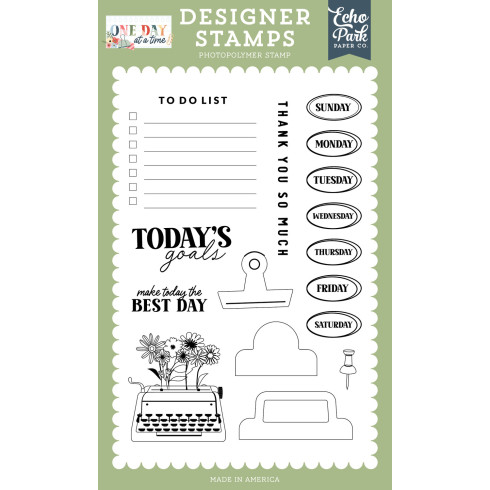 Echo Park - Stempelset "To Do List" Clear Stamps - One Day At A Time