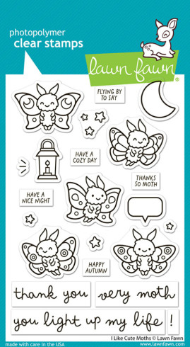 Preview: Lawn Fawn - Stempelset "I Like Cute Moths" Clear Stamp