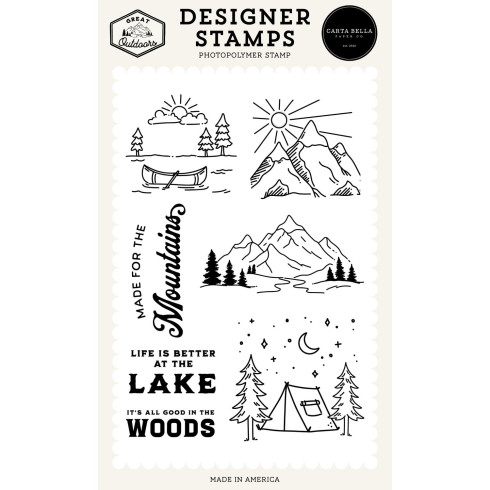Carta Bella - Stempelset "Made For The Mountains" Clear Stamps - Great Outdoors