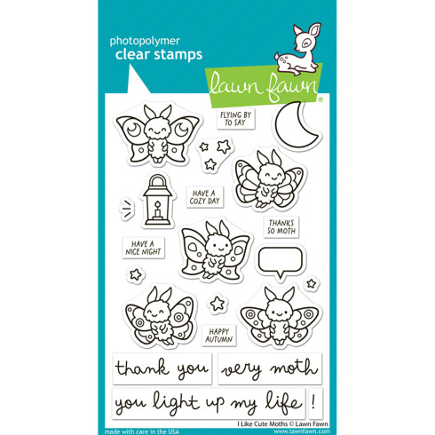 Lawn Fawn - Stempelset "I Like Cute Moths" Clear Stamp