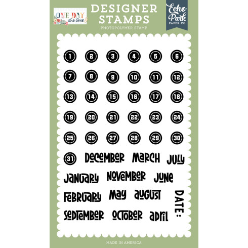 Echo Park - Stempelset "Date" Clear Stamps - One Day At A Time