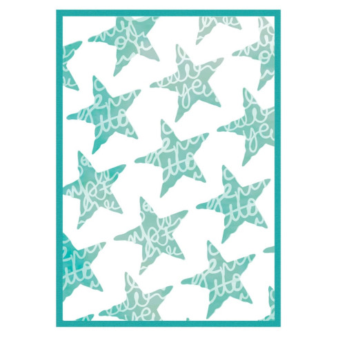 Preview: Sizzix - Schablone & Stanzen "Script Layering Stars" Stencil & Framelits Die - by Vicki Boutin