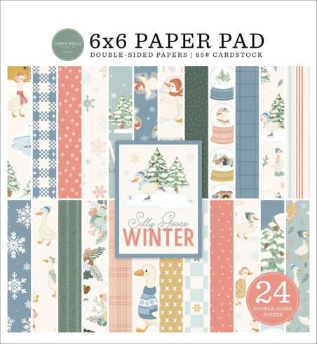 Preview: Carta Bella - Designpapier "Silly Goose Winter" Paper Pad 6x6 Inch - 24 Bogen