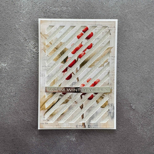 Preview: Simple and Basic - Stanzschablone A6 "Rectangle Diagonal Striped Panel with Piercing" Dies