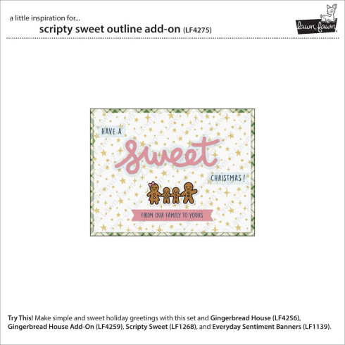 Preview: Lawn Fawn - Stanzschablone "Scripty Sweet Outline Add-On" Lawn Cuts Dies