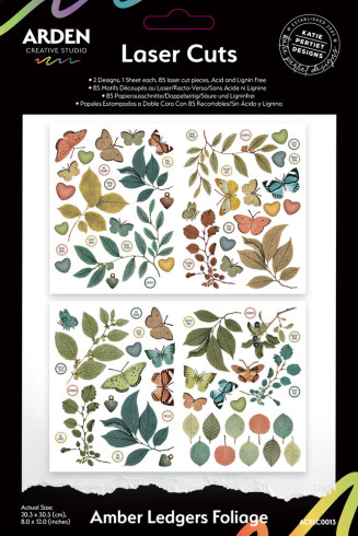 Preview: Arden Creative Studio - Stanzteile "Amber Ledgers Foliage" by Katie Pertiet Laser Cuts