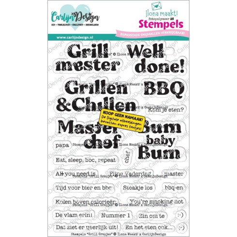 Carlijn Design - Stempelset "Grill Grapjes" Clear Stamps