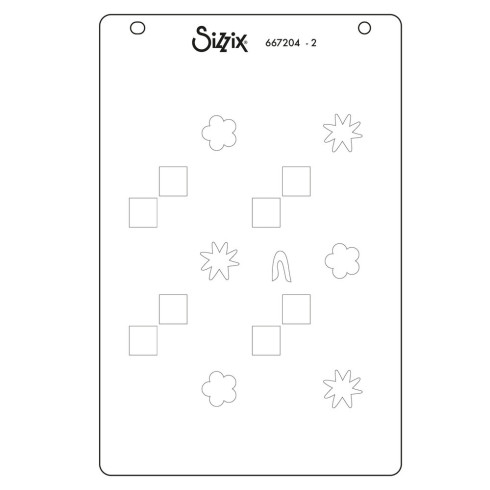 Sizzix - Schablone "Flowers & Stripe Pattern" Stencil Design by Letters by Shells