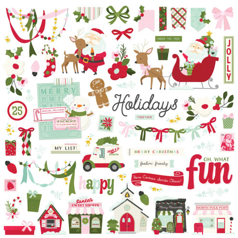 Preview: Simple Stories - Aufkleber "Kringle & Co." Chipboard Pieces