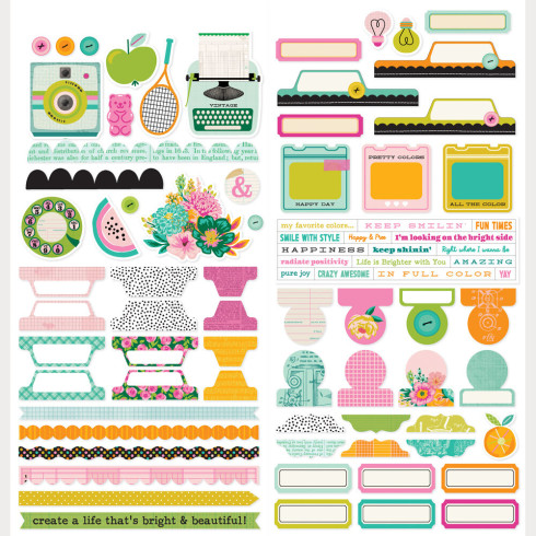 Simple Stories - Collectors Essential Kit "Color Me Happy" 12 Bogen Designpapier