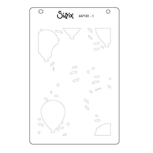 Preview: Sizzix - Schablone "Birthday Balloons" Stencil Design by Stacey Park
