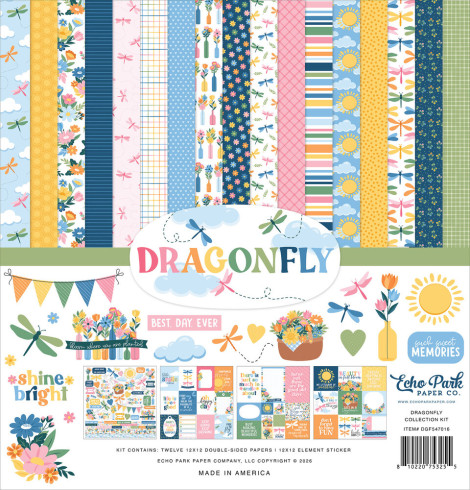 Preview: Echo Park - Designpapier "Dragonfly" Collection Kit 12x12 Inch - 12 Bogen