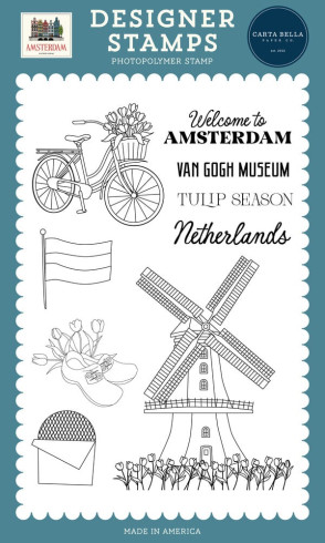 Preview: Carta Bella - Stempelset "Windmill" Clear Stamps - Amsterdam