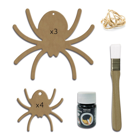 Preview: Aladine - "Halloween Spider" DIY Deko Set MDF Formen
