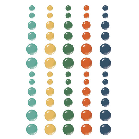 Preview: Simple Stories - Glossy Enamel Dots "Rustic Legend" 60 Stück