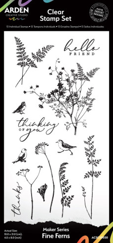 Preview: Arden Creative Studio - Stempelset "Fine Ferns" Clear Stamps