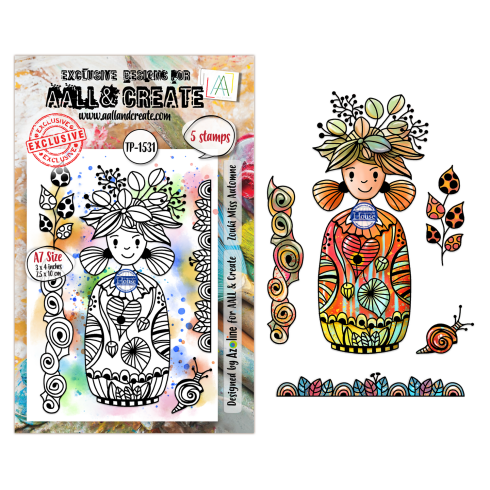 AALL and Create - Stempelset A7 "Zouki Miss Automne" Clear Stamps by Azoline