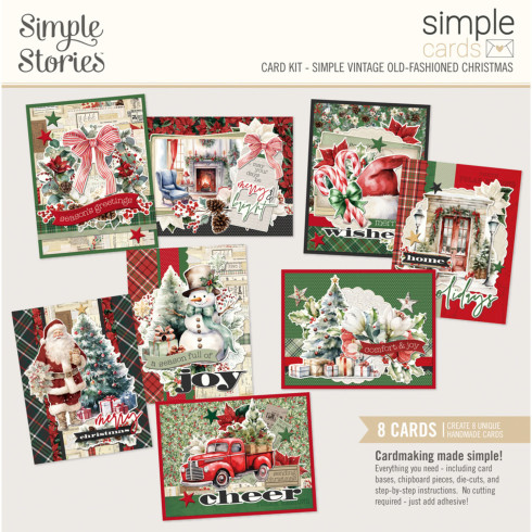 Simple Stories - Simple Vintage Old-Fashioned Christmas - Simple Cards Kit 12x12 Inch