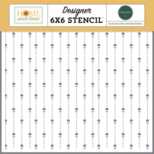Preview: Carta Bella - Schablone 6x6 Inch "Dotted Floral Line" Stencil - Home Sweet Home