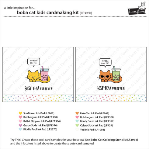 Preview: Lawn Fawn - Kids Cardmaking Kit "Boba Cat"