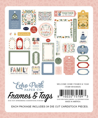 Preview: Echo Park - Stanzteile & Anhänger "Welcome Home" Frames & Tags
