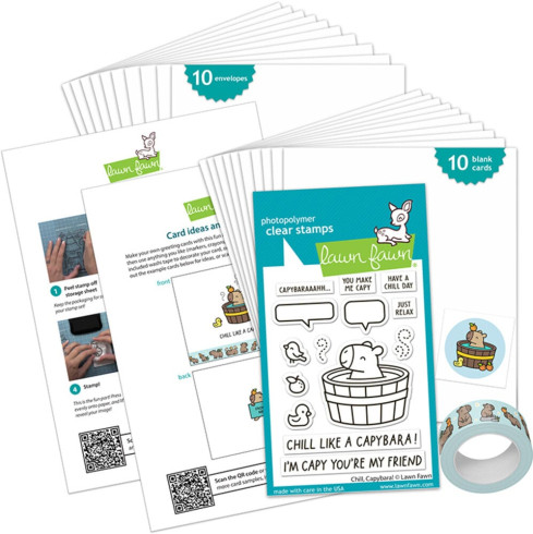 Preview: Lawn Fawn - Kids Cardmaking Kit Mini "Chill, Capybara!"