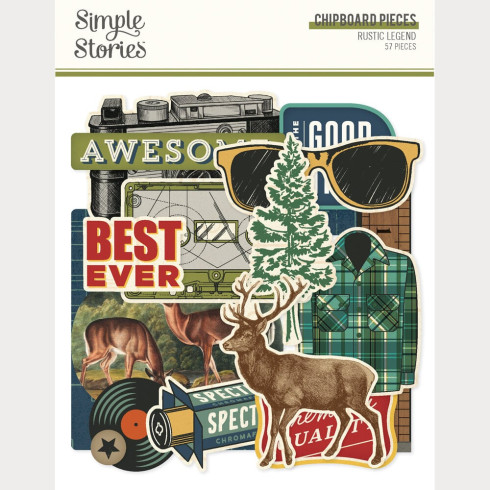 Preview: Simple Stories - Aufkleber "Rustic Legend 12x12 Inch" Chipboard Pieces