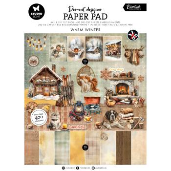 Studio Light - Stanzpapierbblock "Warm Winter" Die Cut Paper Pad A4 - 28 Bogen