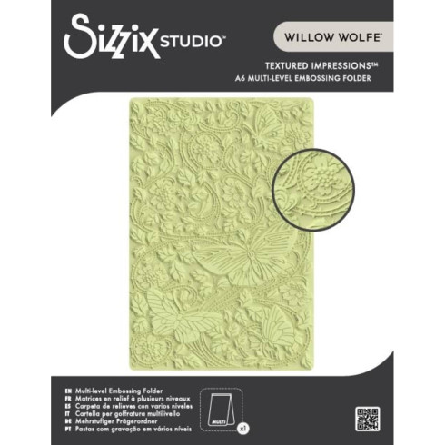 Sizzix - Multi-Level Prägefolder "Nouveau Butterfly" Embossing Folder A6 - Design by Willow Wolfe