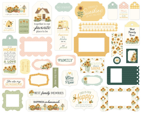 Preview: Carta Bella - Stanzteile & Anhänger "Home Sweet Home" Ephemera Frames & Tags
