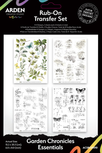 Preview: Arden Creative Studio - Transfer Aufkleber "Garden Chronicles Essentials" Katie Pertiet Rub-On Transfer Set