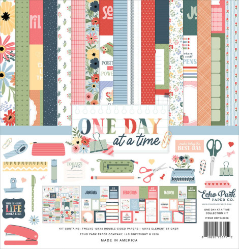 Preview: Echo Park - Designpapier "One Day At A Time" Collection Kit 12x12 Inch - 12 Bogen