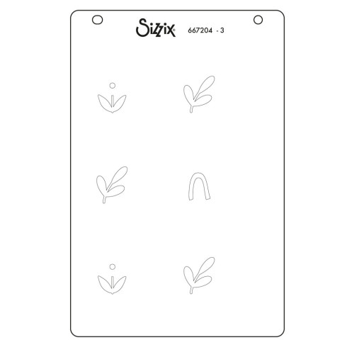 Sizzix - Schablone "Flowers & Stripe Pattern" Stencil Design by Letters by Shells
