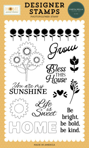 Preview: Carta Bella - Stempelset "Sunflower Strip" Clear Stamps - Home Sweet Home