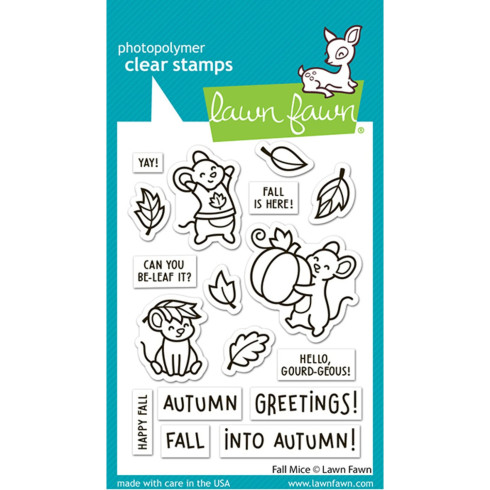 Lawn Fawn - Stempelset "Fall Mice" Clear Stamp
