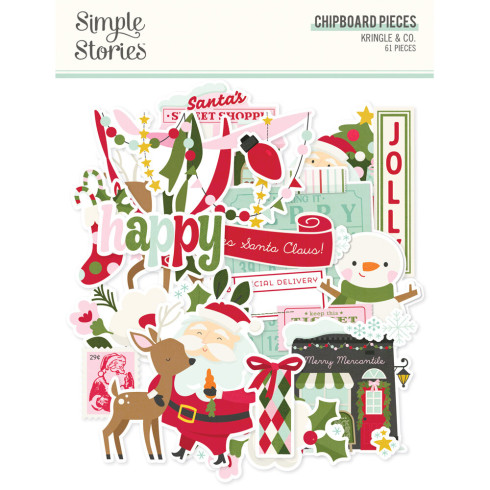 Preview: Simple Stories - Aufkleber "Kringle & Co." Chipboard Pieces