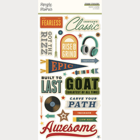 Preview: Simple Stories - Aufkleber "Rustic Legend" Foam Sticker
