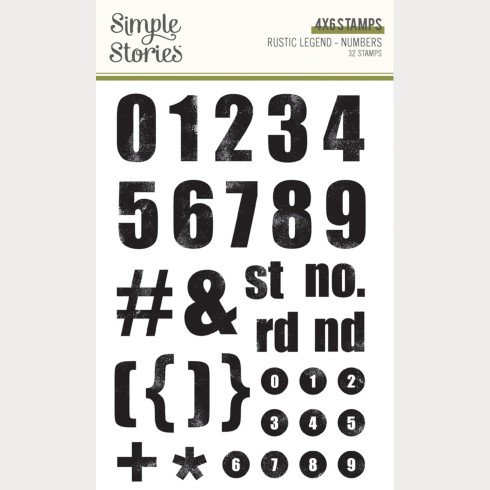 Simple Stories - Numbers Stempel "Rustic Legend" Clear Stamps