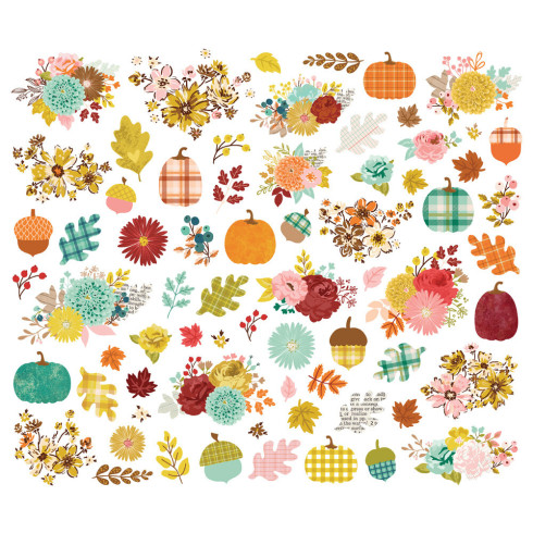 Preview: Simple Stories - Stanzteile "Pumpkins & Plaid Floral" Bits & Pieces