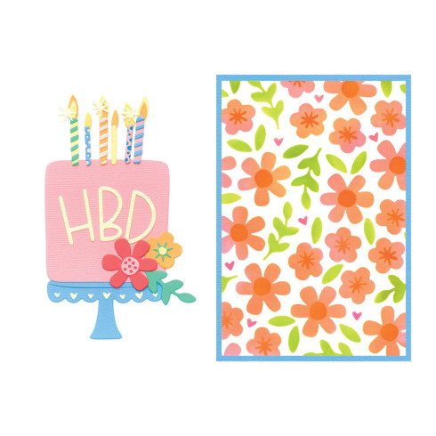 Sizzix - Schablone & Stanze "Let's Eat Cake!" Thinlits Die Set & Stencil by Catherine Pooler